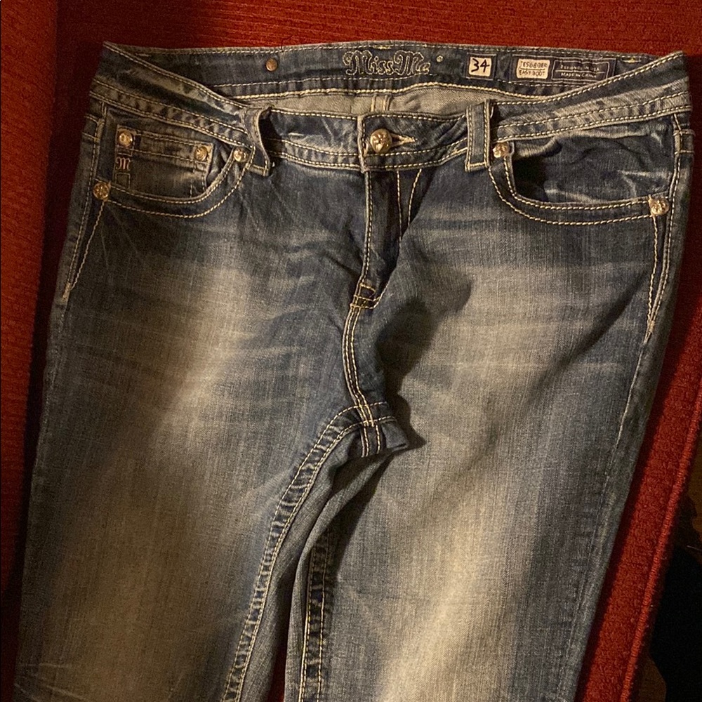 Miss Me Blue Bootcut Jeans with Faded Wash Designed Exclusively for Buckle 8